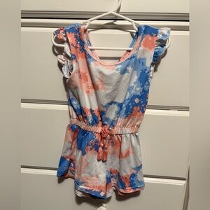 One Step Ahead Blue and Pink Tie Dye Romper size 4T